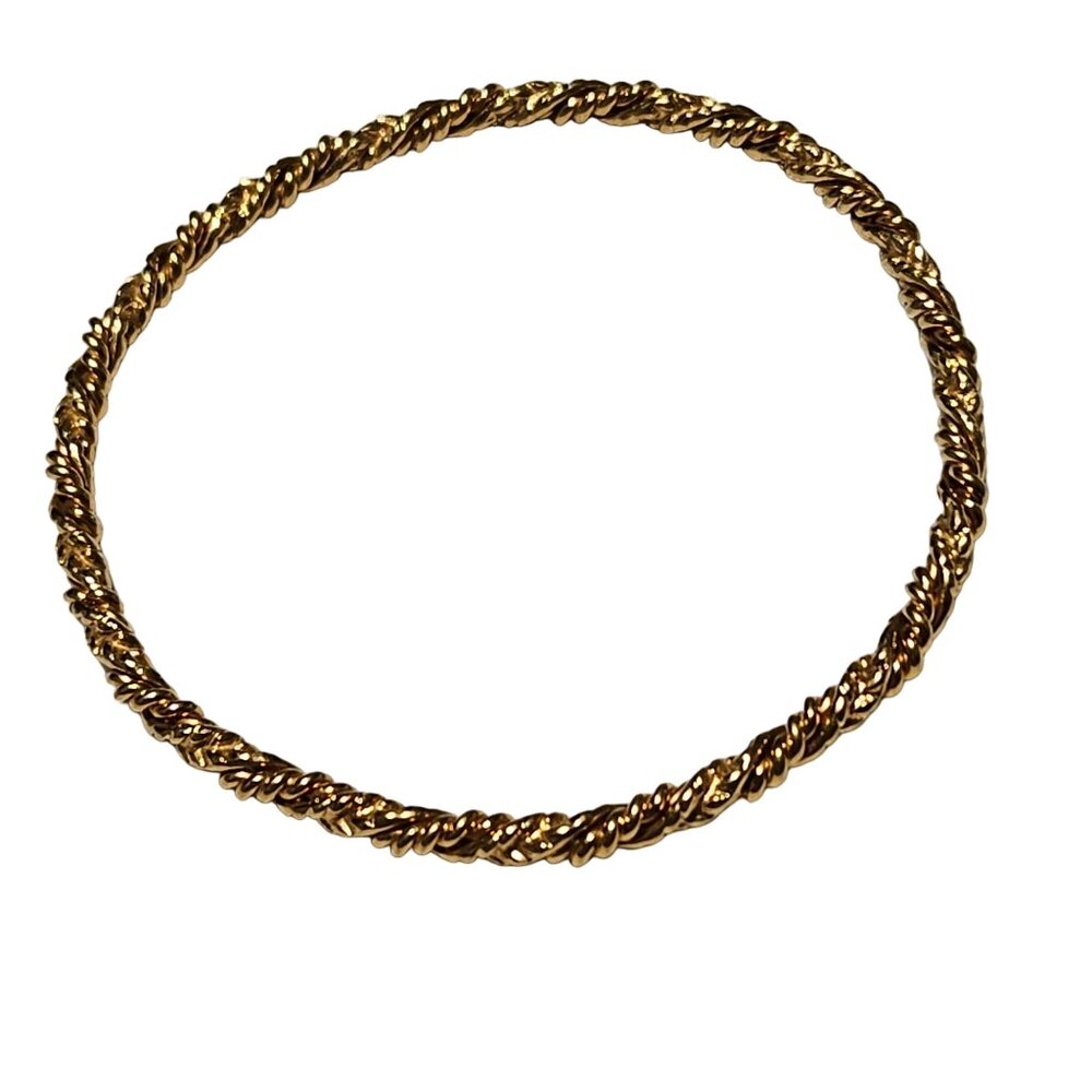 Vintage Elegant Gold Tone Twisted Rope Bangle Bracelet Fashion Jewelry Women